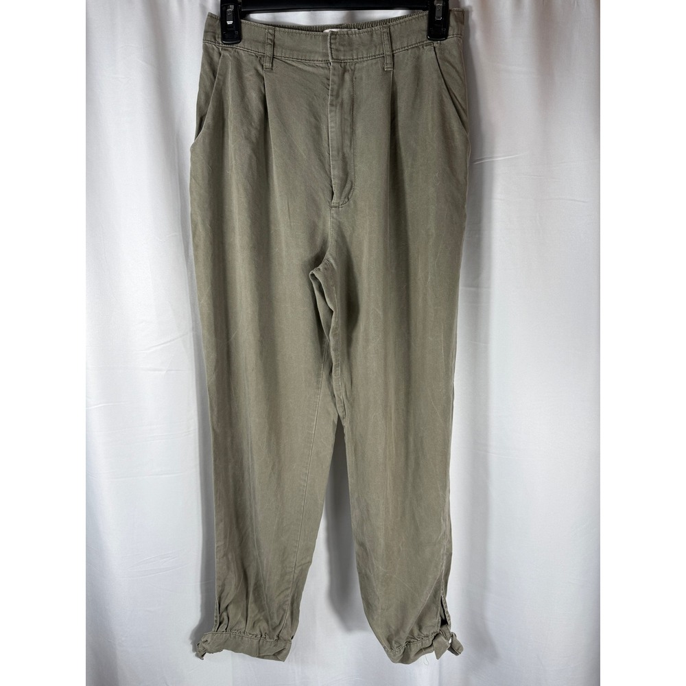 Abercrombie & Fitch Olive Green Tie Ankle‎ Pants Womens S Casual Elastic Waist